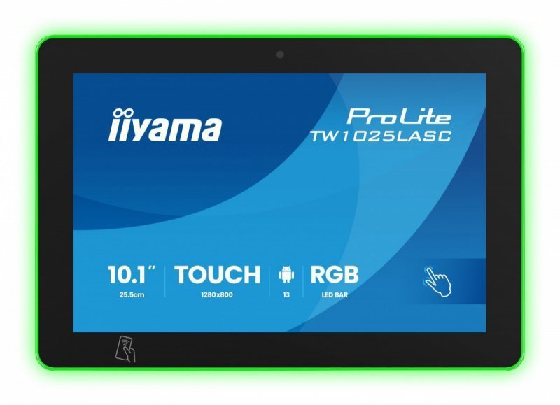 IIYAMA Monitor ProLite 10.1 cala TW1025ALASC-B3PNR,10P.DOT.IPS,WIFI,450 cd^m2,2x2W,3xUSB, RJ45, MICRO, A14, NFC , kamera interne