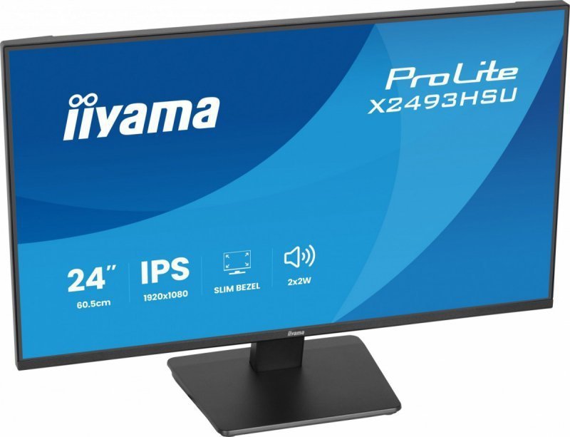 IIYAMA Monitor 24 cale X2493HSU-B1 IPS,FHD,HDMI,DP,120Hz, 1500:1, 2xUSB,    350cd, cienka ramka z 4 stron