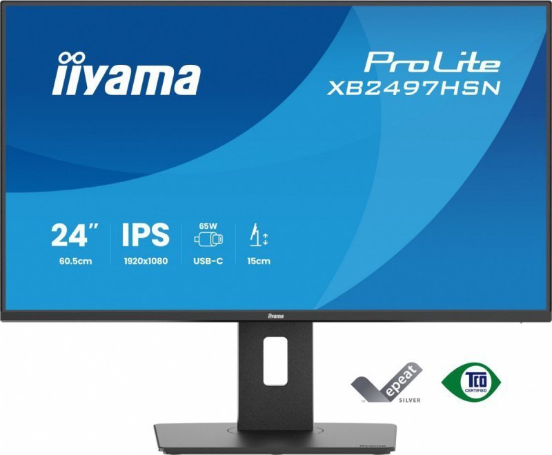 IIYAMA Monitor 24 cale XB2497HSN-B1 IPS, USB-C Dock,HDMI, DP, RJ45
