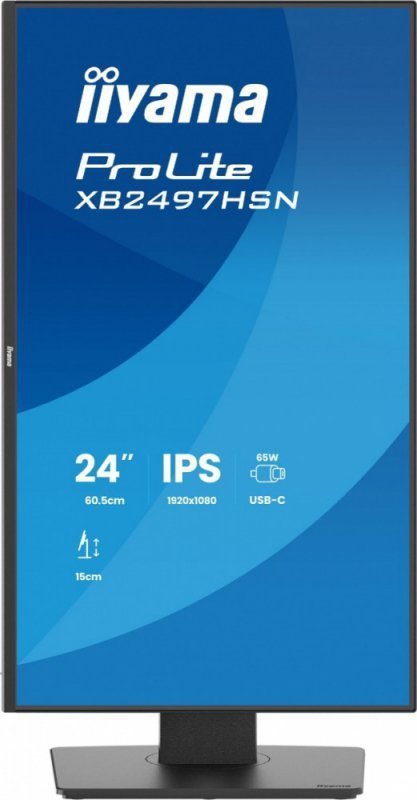 IIYAMA Monitor 24 cale XB2497HSN-B1 IPS, USB-C Dock,HDMI, DP, RJ45