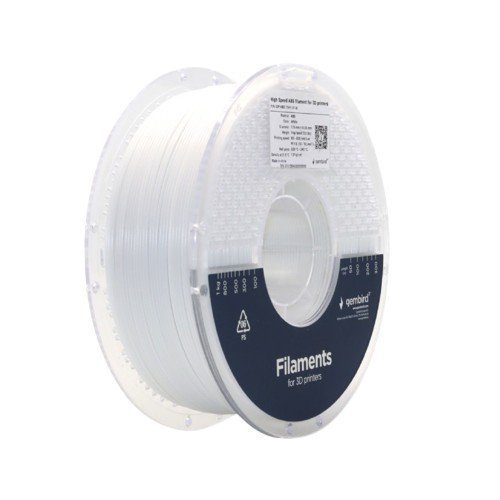 Gembird Filament ABS High Speed, 1,75 mm, 1 kg, biały