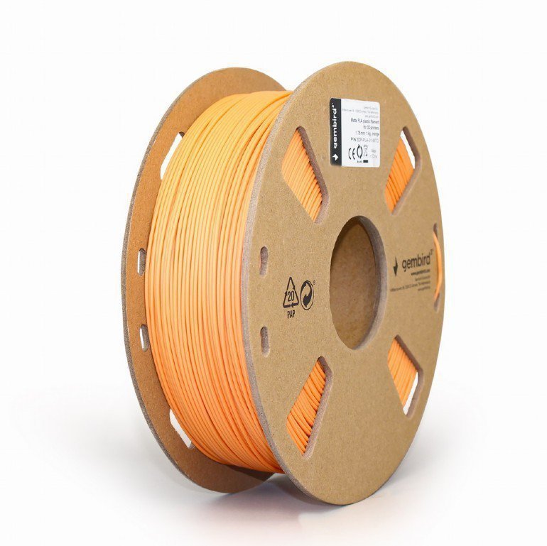 Gembird Filament PLA matowy, 1,75 mm, 1 kg, pomarańczowy