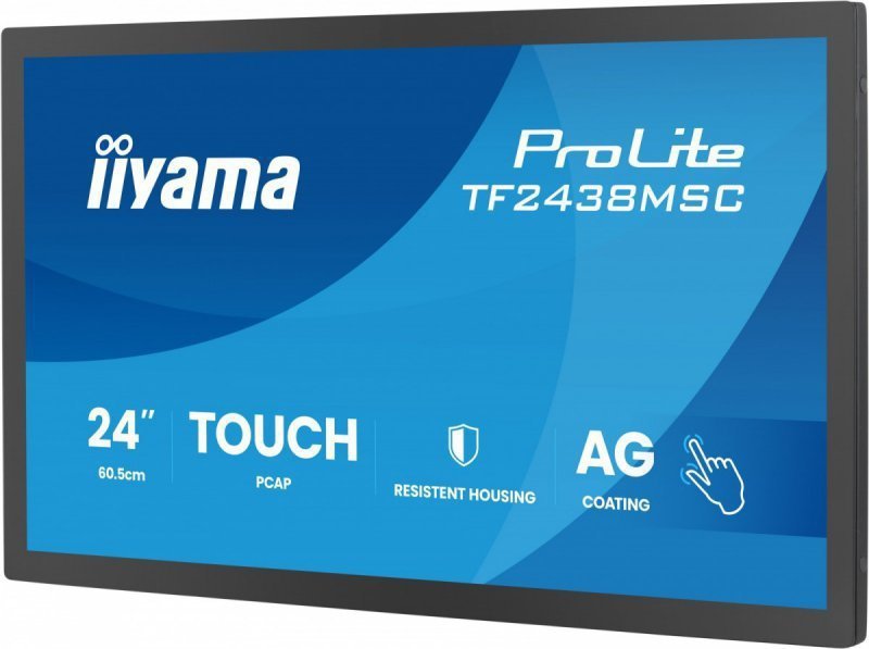 IIYAMA Monitor 24 cale TF2438MSC-B2 IPS,FHD,DP,HDMI,2x2W,2xUSB,600(cd^m2),  10pkt.7H,IP1X(FRONT),PION^POZIOM, 120Hz