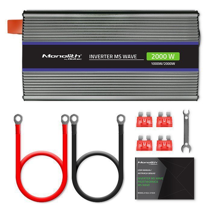Qoltec Przetwornica napięcia Monolith 2000 MS Wave | 12V na 230V |      1000^2000W | USB