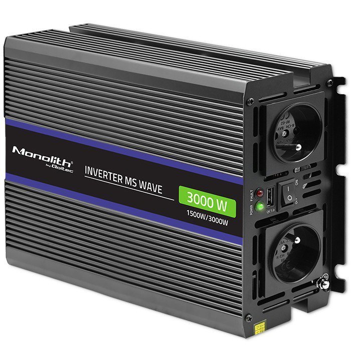 Qoltec Przetwornica napięcia Monolith 3000 MS Wave | 12V na 230V |      1500^3000W | USB