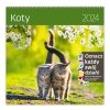 Kalendarz ścienny wieloplanszowy Koty 2024 z naklejkami - okładka