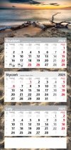 kalendarz TRÓJDZIELNY poster na rok 2025 Bałtyk