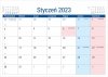 Kalendarium do kalendarza biurkowego PLANO na rok 2023 - styczeń 2023