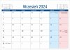 Solidny kalendarz biurowy - wrzesień 2024