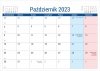 Kalendarium do kalendarza biurkowego PLANO na rok 2023 - październik 2023