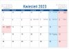 Kalendarium do kalendarza biurkowego PLANO na rok 2023 - kwiecień 2023