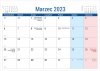 Kalendarium do kalendarza biurkowego PLANO na rok 2023 - marzec 2023