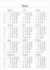 Kalendarium do kalendarza na biurko top tygodniowego na rok 2023 - skrócone kalendarium 2023