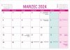 Kalendarz biurkowy do planowania - marzec 2024