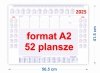 wymiary biuwaru A2 z 52 planszami na rok 2025