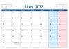 Kalendarz biurkowy PLANO dla uczniów i nauczycieli kartka z kalendarium - lipiec 2023