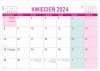 Kalendarz biurkowy z miejscem na notatki - kwiecień 2024