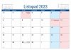 Kalendarz biurkowy PLANO dla uczniów i nauczycieli kartka z kalendarium - listopad 2023