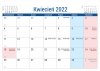 Kalendarz na biurko stojący PLANO na rok 2022 - kwiecień