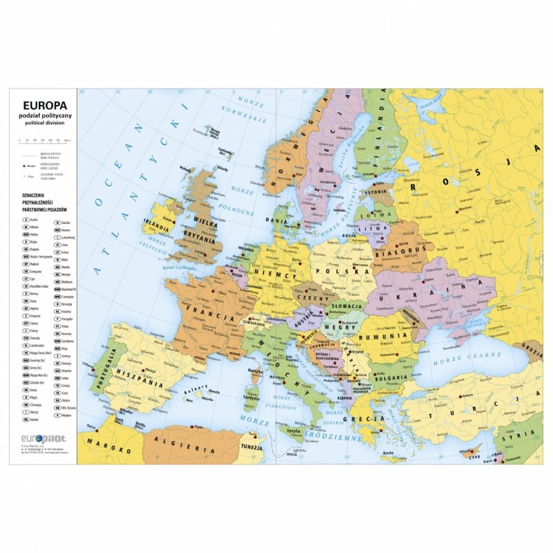 Kalendarz z mapą Europy