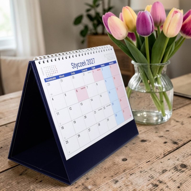 kalendarz do postawienia na biurku, dla ucznia, na rok szkolny 2026/2027