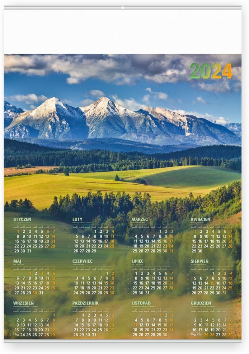 Kalendarz plakatowy A1/08 Tatry 2024