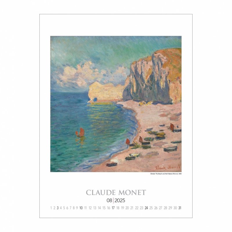 Kalendarz ścienny wieloplanszowy Claude Monet 2025 - sierpień 2025