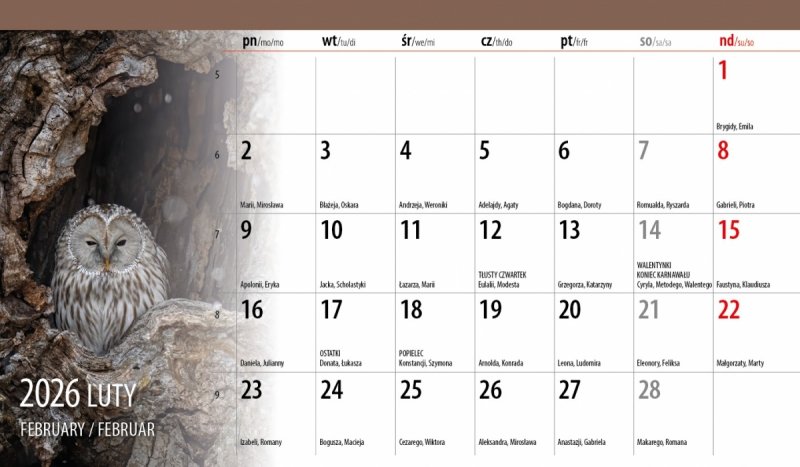 kalendarz do postawienia na biurko na rok 2026