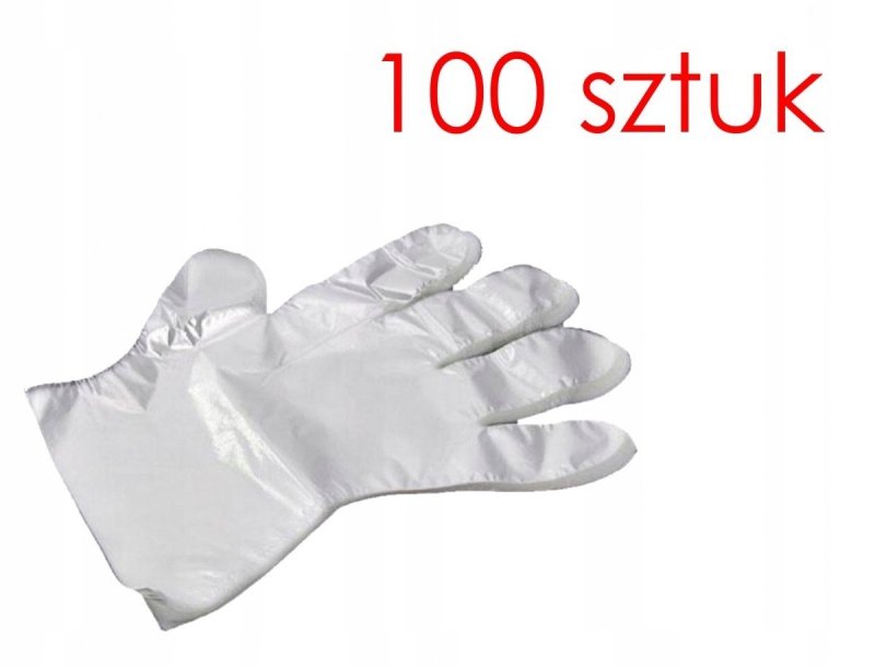 Rękawiczki jednorazowe FOLIOWE 100 sztuk Z POLSKI