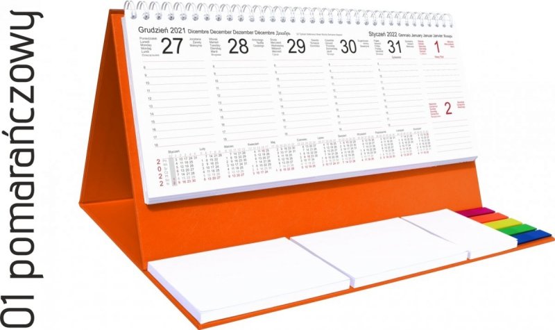 Kalendarz biurkowy z notesami i znacznikami EXCLUSIVE PLUS 2022 zielony