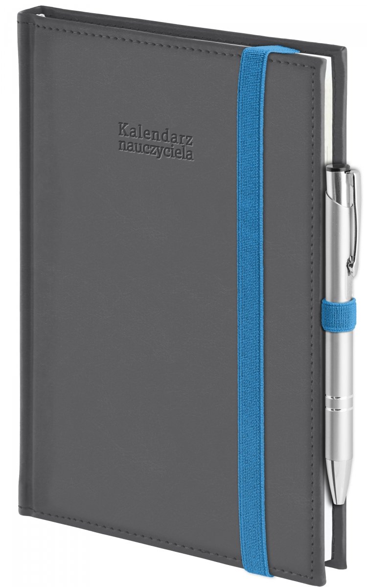 kalendarz nauczyciela na rok szkolny 2026/2027 z zamykaniem na gumkę i długopisem  
