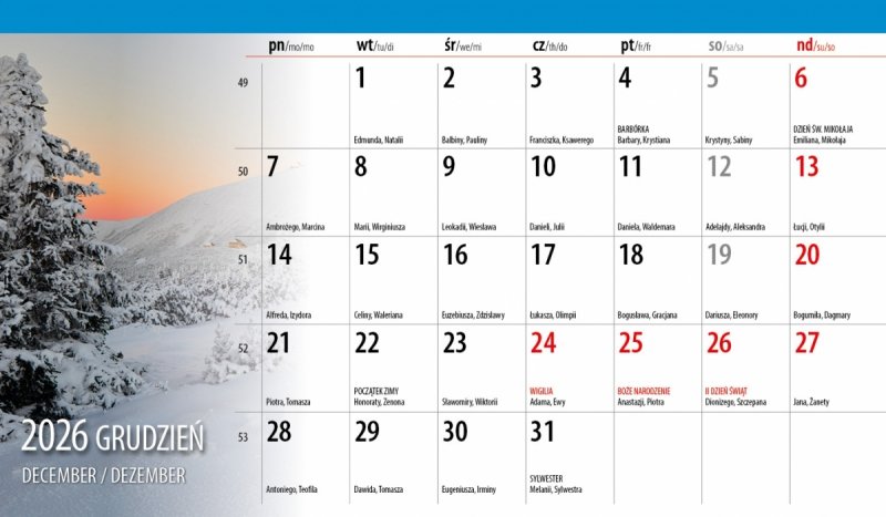 miesiąc na stronie w kalendarzu na biurko