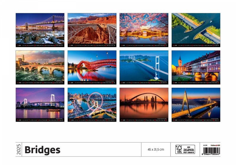 Podgląd wszystkich zdjęć z kalendarza Bridges na rok 2025