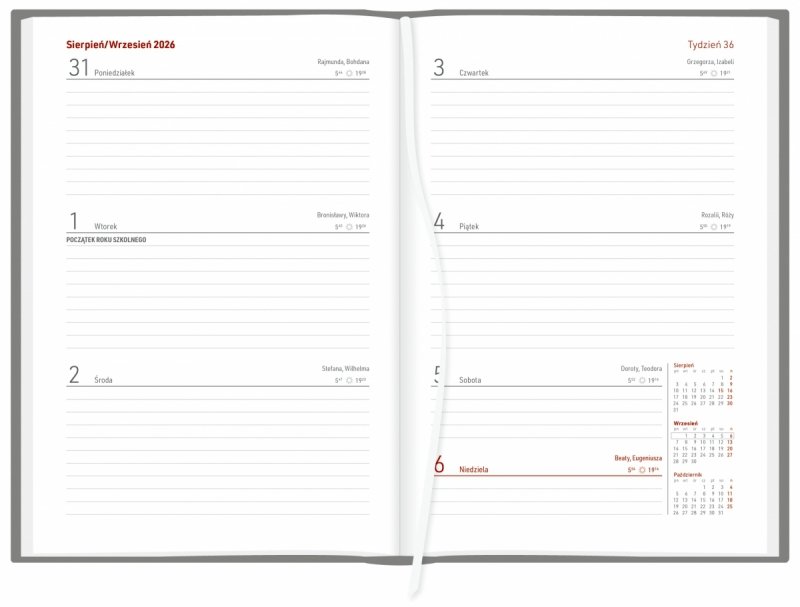 tygodniowy kalendarz szkolny 2026/27