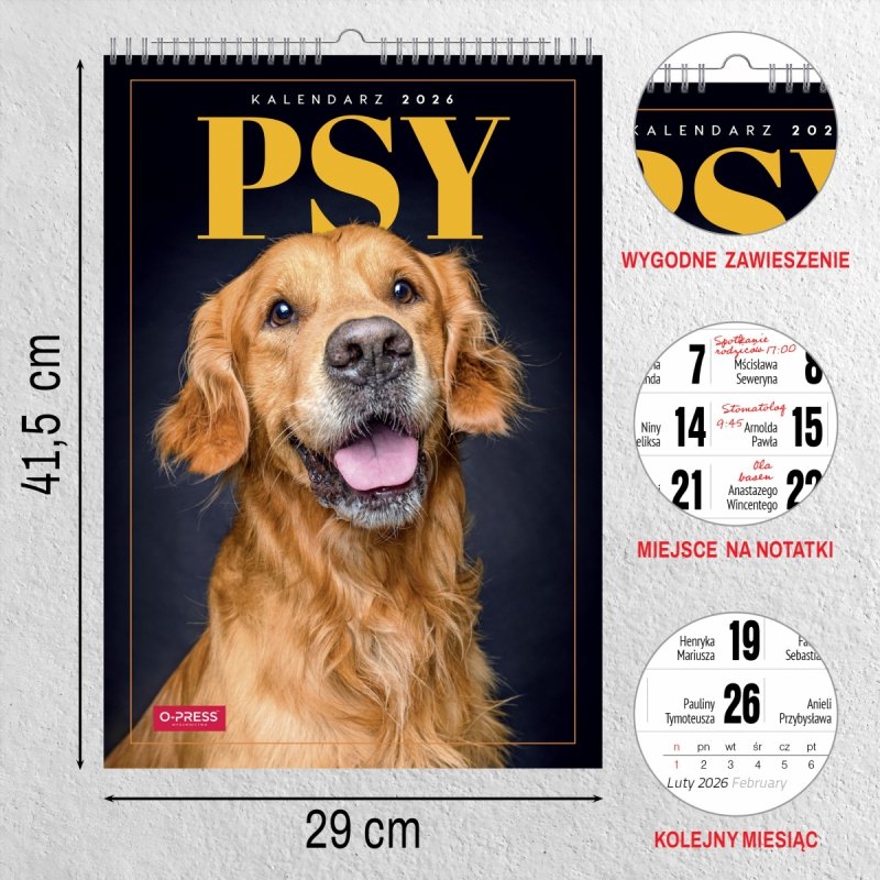 wymiary oraz szczegóły kalendarza ściennego