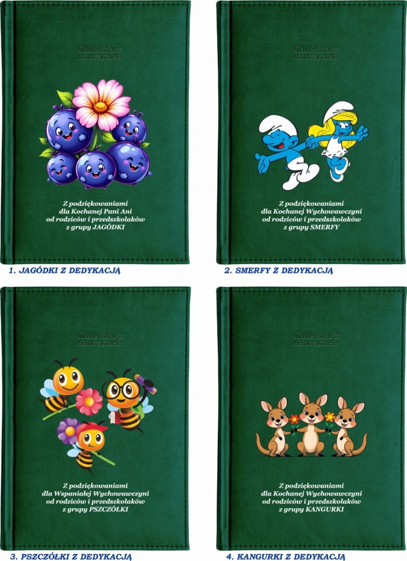 kalendarz dla nauczyciela z podziękowaniem od grupy przedszkolnej na rok 2026/2027
