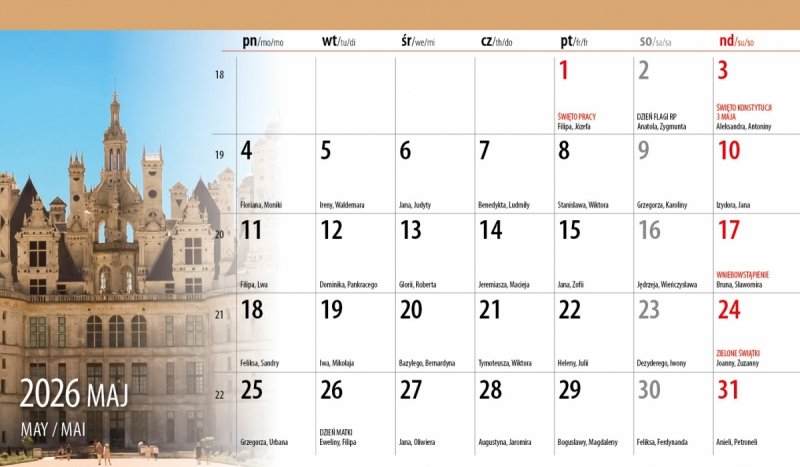 kalendarz do postawienia na biurko na rok 2026