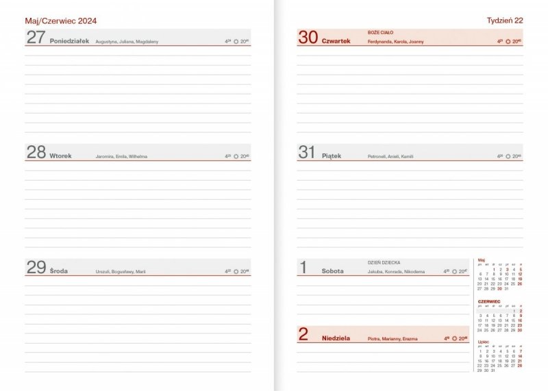 Kalendarz nauczyciela 2023/2024 A5 tygodniowy z długopisem oprawa zamykana na gumkę NEBRASKA czerwona (gumki granatowe) - NIEZAPOMINAJKI Z DEDYKACJĄ