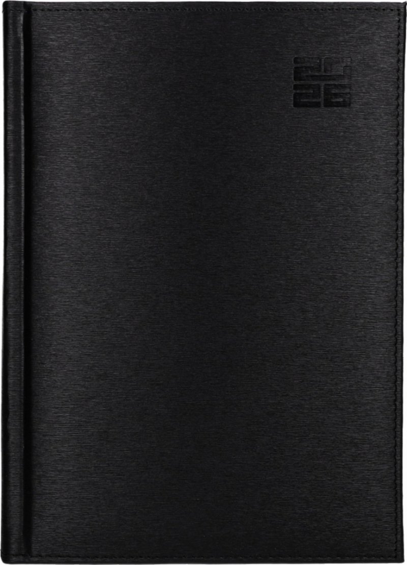 Kalendarz książkowy 2026 B5 tygodniowy papier biały drukowane registry oprawa ALUMINIUM czarna