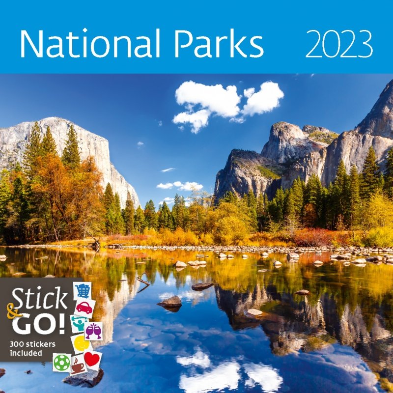 Kalendarz ścienny wieloplanszowy National Parks 2023 z naklejkami 