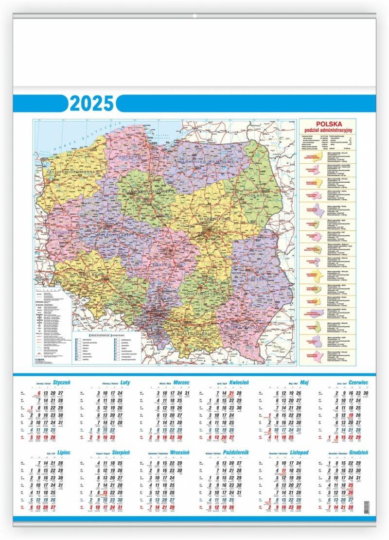 kalendarz plakatowy A1 Mapa Polski