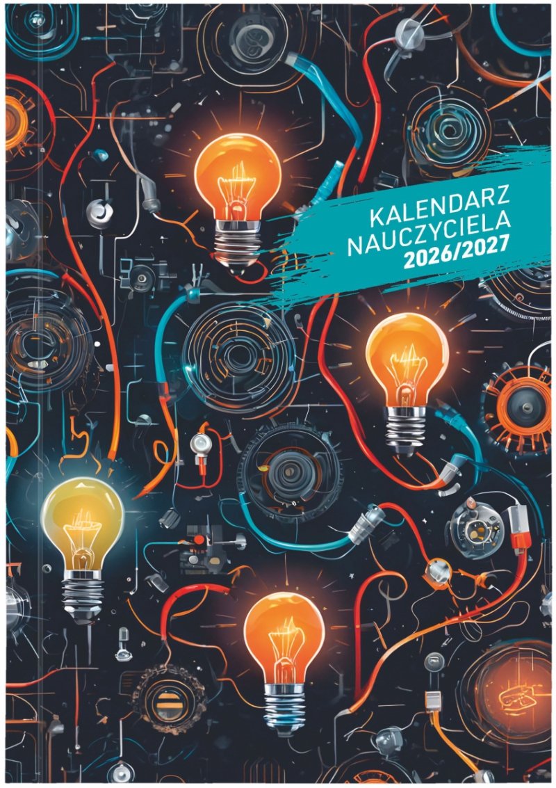 kalendarz książkowy w elastycznej oprawie PCV, lekki dla nauczycieli na rok szkolny 2026/2027