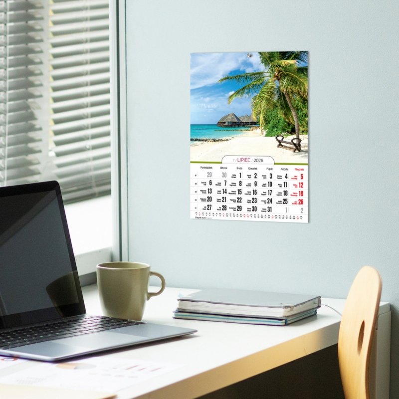 Kalendarz ścienny wieloplanszowy A4 KRAJOBRAZY 2026