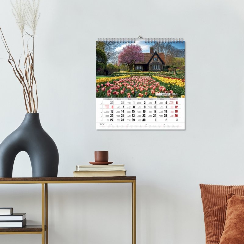 Kalendarz ścienny wieloplanszowy 33x33 cm OGRODY 2026