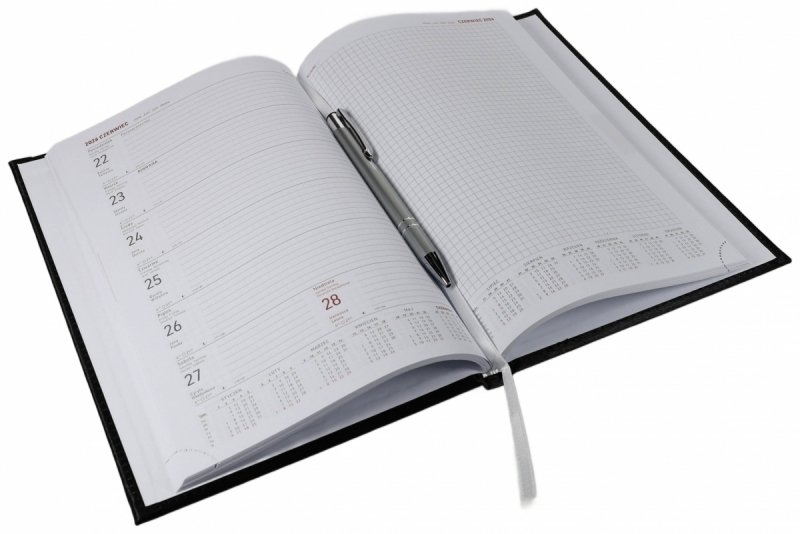 Kalendarz książkowy 2026 B5 TYGODNIOWY Z NOTESEM papier biały drukowane registry VIVELLA EXCLUSIVE czerwona