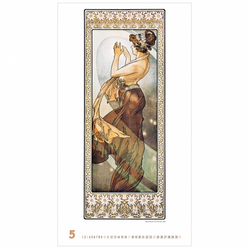 C06 Kalendarz ścienny wieloplanszowy Alfons Mucha 2026 Z NADRUKIEM