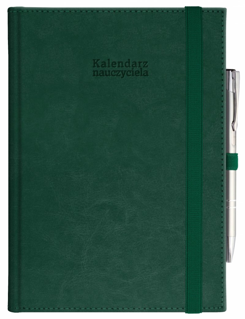 kalendarz szkolny zamykany na gumkę z długopisem w komplecie