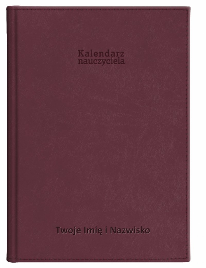 kalendarz książkowy A5 dla nauczyciela z imieniem i nazwiskiem