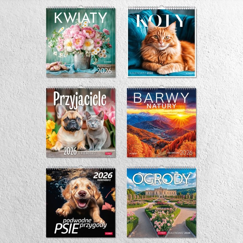 Kalendarz ścienny wieloplanszowy 33x33 cm PODWODNE PSIE PRZYGODY 2026