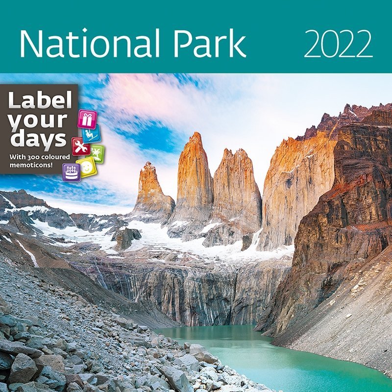 Kalendarz ścienny wieloplanszowy National Parks 2022 z naklejkami - okładka 